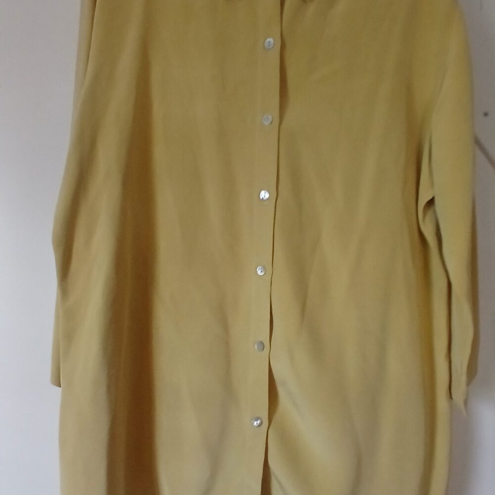 Chico's Design Silk Yellow Blouse Size2
